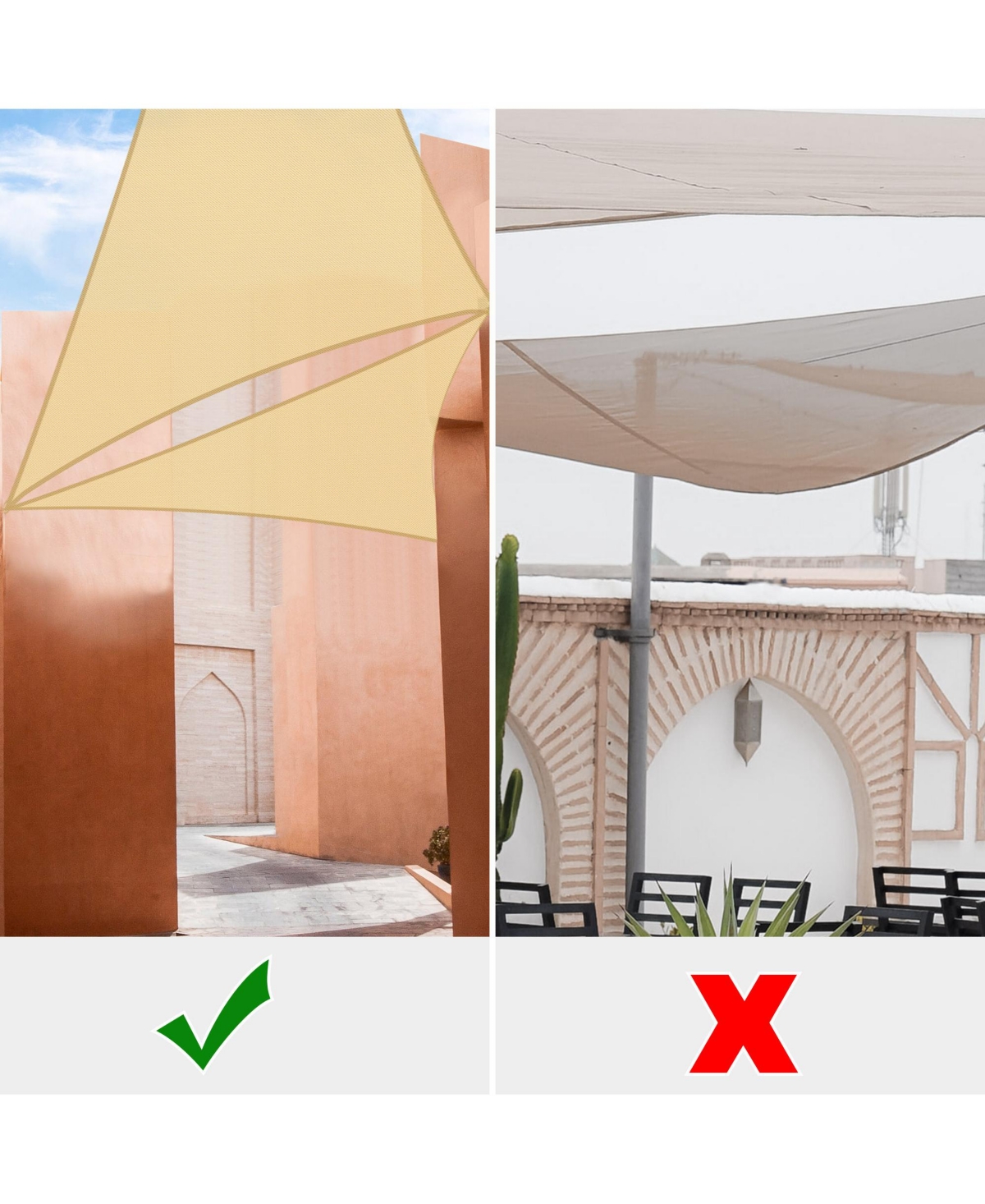 7 Ft 97% Uv Block Triangle Sun Shade Sail Canopy Outdoor Patio Pool Lawn Yard