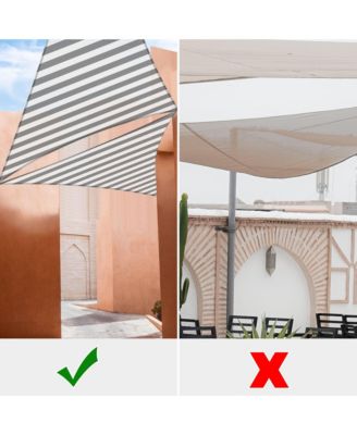 7 Ft 97% UV Block HDPE Triangle Sun Shade Sail Canopy Outdoor Patio Poolside