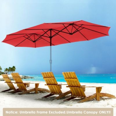 10x6.5 Ft Patio Umbrella Replacement Canopy Sunshade Cover for Market Tabletop