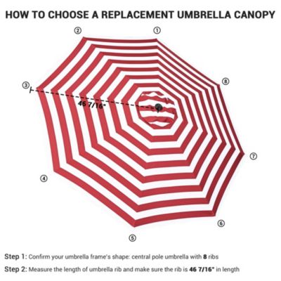 8 Ft Patio Umbrella Replacement Canopy Market Table Top Sunshade Cover Outdoor