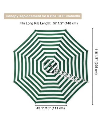 10 Ft Patio Umbrella Replacement Canopy Market Table Top Sunshade Cover Beach