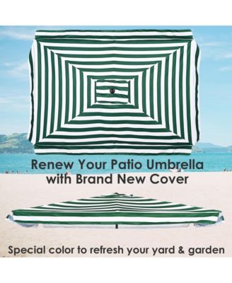 10x6.5 Ft Patio Umbrella Replacement Canopy Market Table Top Sunshade Cover Yard