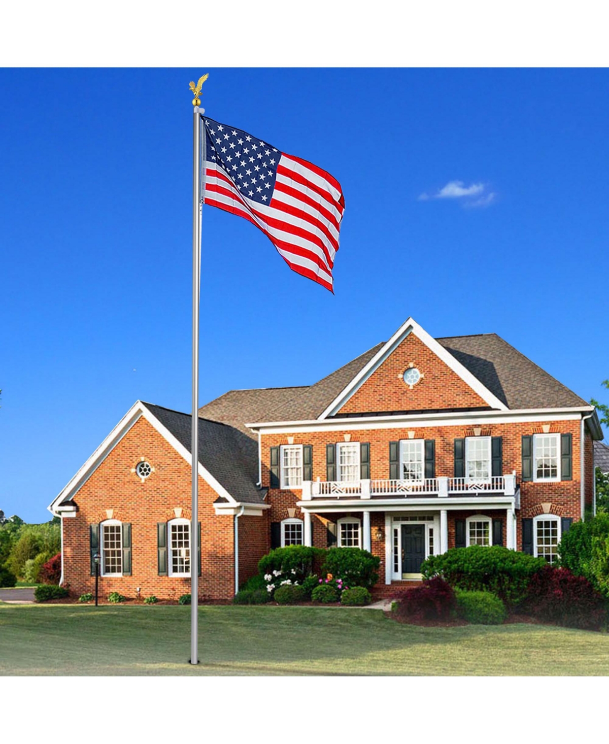 Yescom Flagpole Repair Parts Kit Topper Eagle Top Final Cleat Clip for 20/25/30 Ft Pole for 2