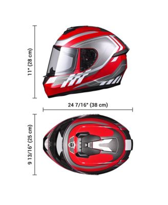 RUN-F3 Full Face Motorcycle Helmet DOT Approved Street Bike Removable Liner S