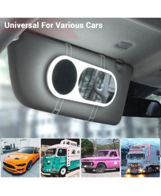 Car Visor Vanity Mirror w/ LED Light Sun Visor Cosmetic Mirror Travel