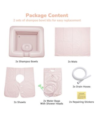 Inflatable Shampoo Bowl Kit Set of 2 Hair Washing Basins For Elderly Disabled