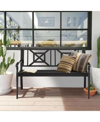 Patio Garden Bench with Powder Coated Steel Frame