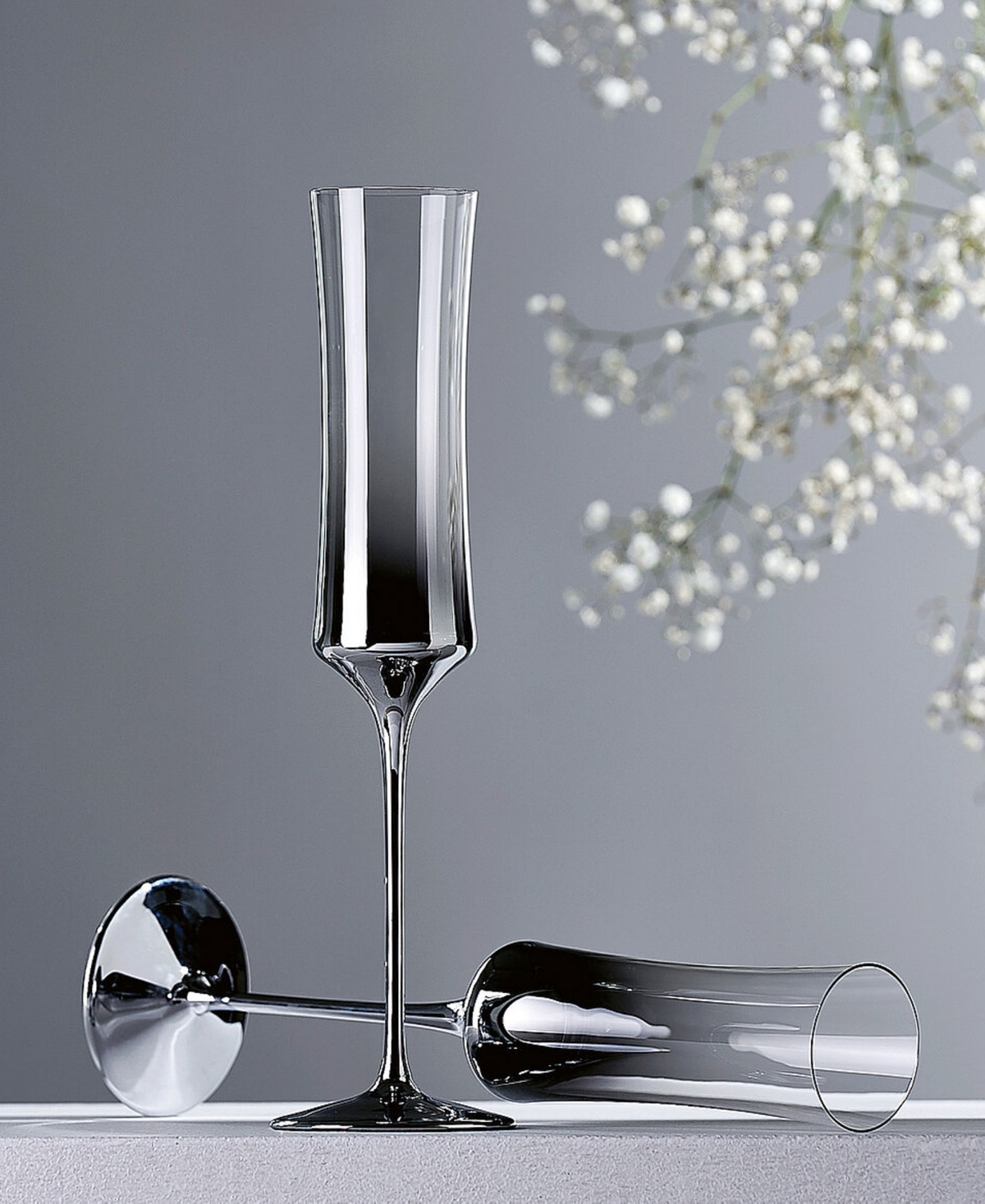 Nude Glass Dream Parade Champagne Glasses, Set Of 2 In Plat,clear