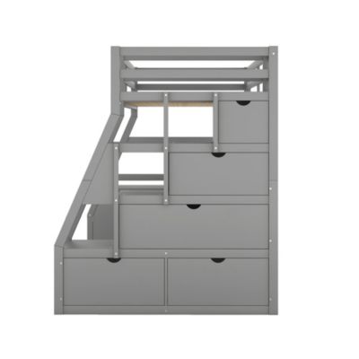 Streamdale Twin Size Loft Bed With With 7 Drawers 2 Shelves And Desk