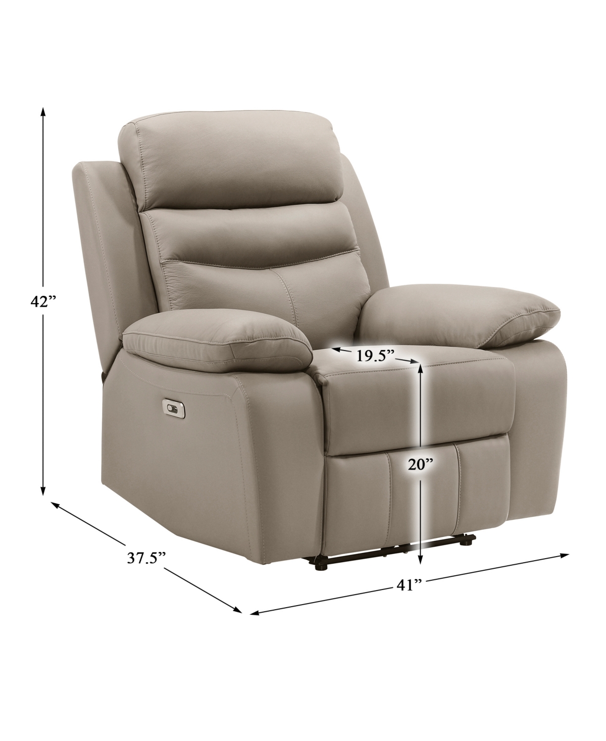 HOMELEGANCE WHITE LABEL RITTMAN 41" POWER RECLINING CHAIR 