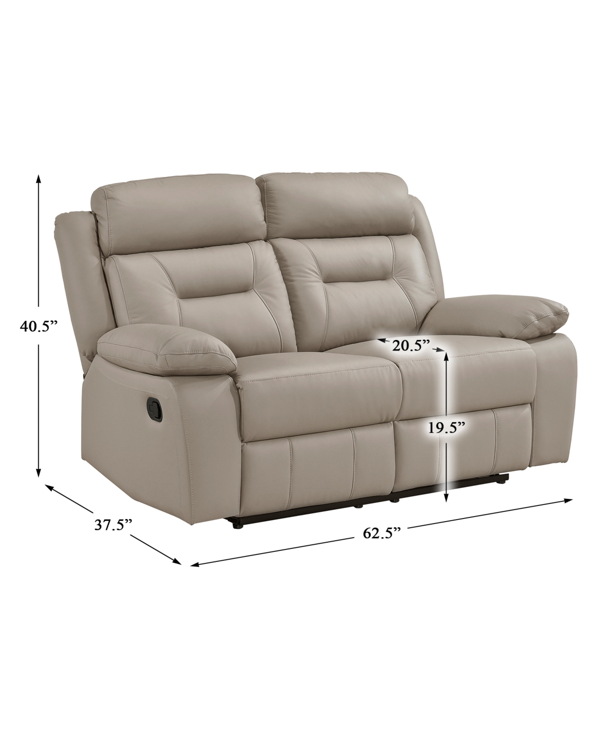 Shop Homelegance White Label Corvallis 63" Double Reclining Love Seat In Latte