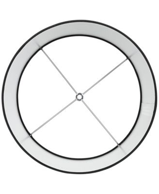 Black Medium Hardback Drum Lamp Shade 13" Top x 14" Bottom x 10.25" Slant x 10" High (Spider) Replacement with Harp and Finial