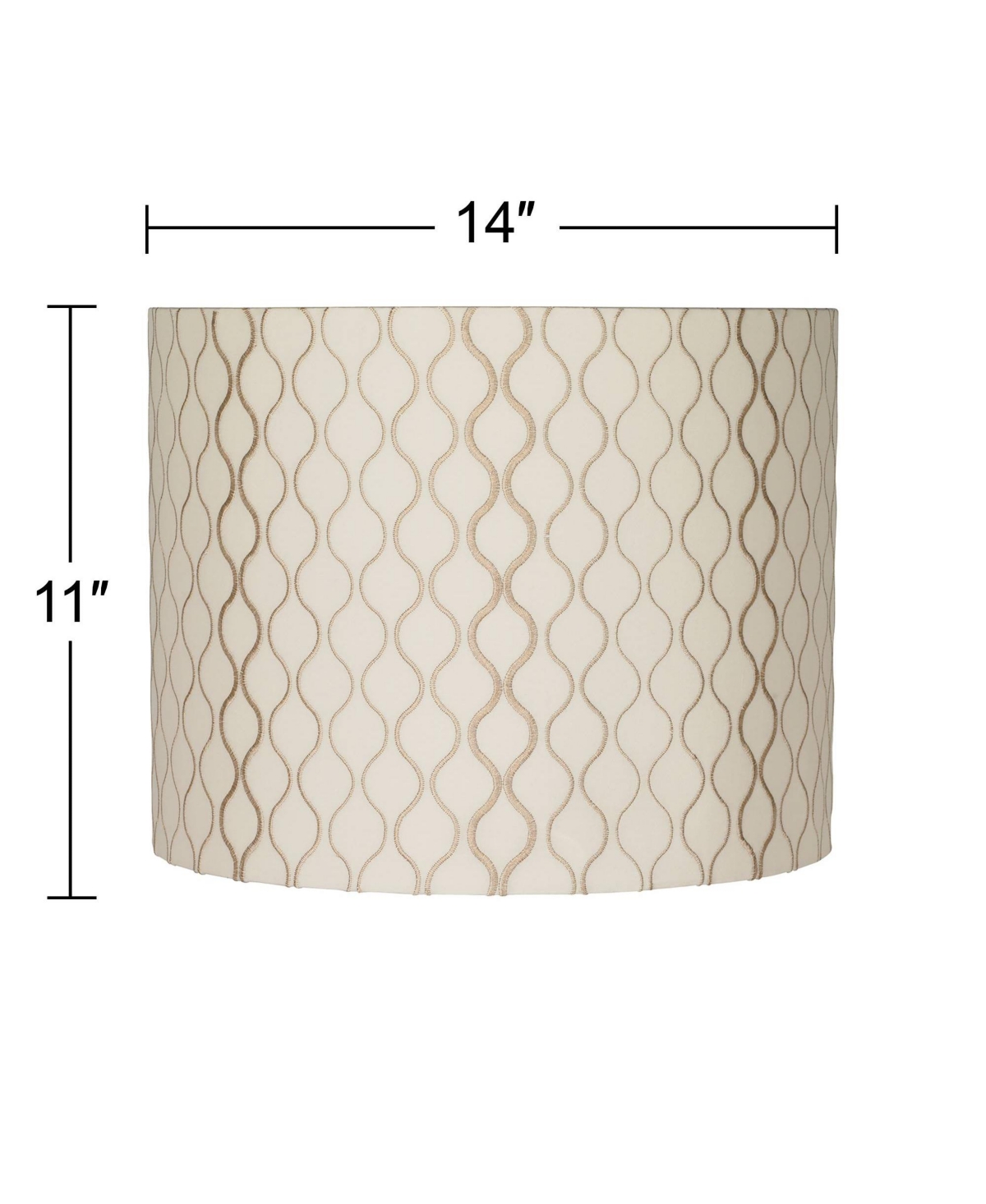 Embroidered Hourglass Medium Lamp Shade Top x Bottom x High (Spider) Replacement with Harp and Finial - Spring crest