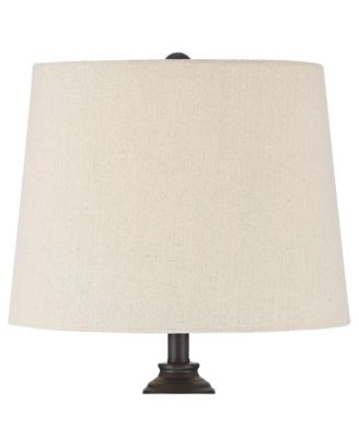 Lynn Modern Industrial Buffet Table Lamps 26" High Set of 2 Dark Bronze Metal Oatmeal Drum Shade for Bedroom Living Room Bedside Office