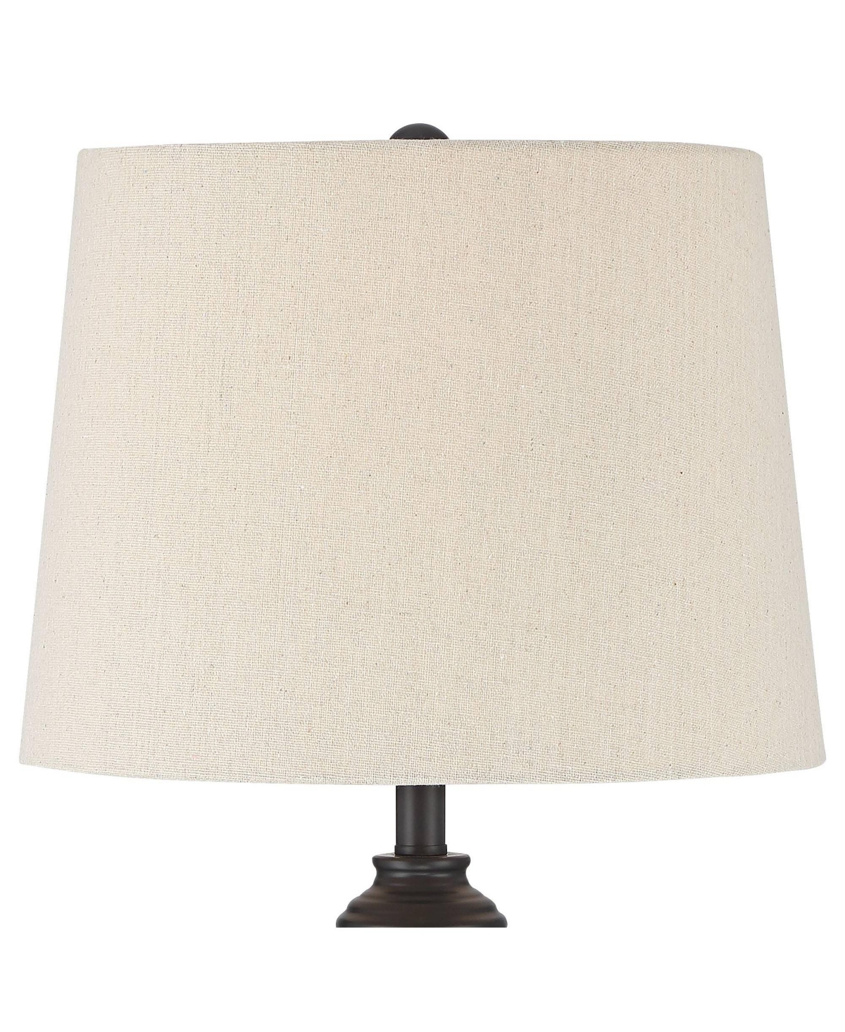 Lynn Modern Industrial Buffet Table Lamps Tall Skinny Set of 2 Dark BronzeMetal Oatmeal Fabric Drum Shade for Living Room House Home Dining