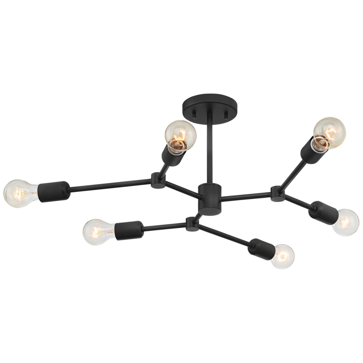 Marco Mid Century Modern Close To Ceiling Light Semi Flush Mount Fixture Wide Sputnik 6-LightBranch Arm for Bedroom Hallway Living Room Din