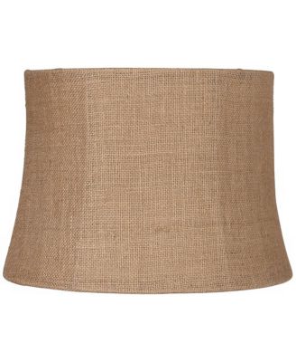 Natural Burlap Medium Drum Lamp Shade 12" Top x 14" Bottom x 10" High (Spider) Replacement with Harp and Finial