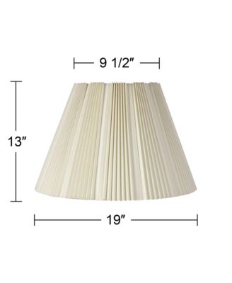 Eggshell Pleated Large Lamp Shade 9.5" Top x 19" Bottom x 13" High (Spider) Replacement with Harp and Finial