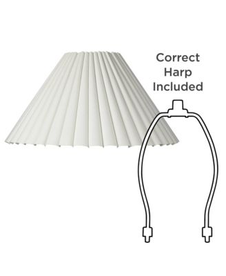 Collection 7" Top x 20 1/2" Bottom x 10 3/4" High x 12 1/2" Slant Lamp Shade Replacement Box Pleat Spider Harp Finial