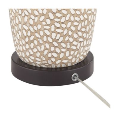 Anna 27 1/4" Tall Modern Coastal Table Lamps Set of 2 Beige Pebbled White Shade Living Room Bedroom Bedside