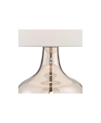 Ania 31" Tall Jar Large Modern End Table Lamp Champagne Glass Single Off-White Shade Living Room Bedroom