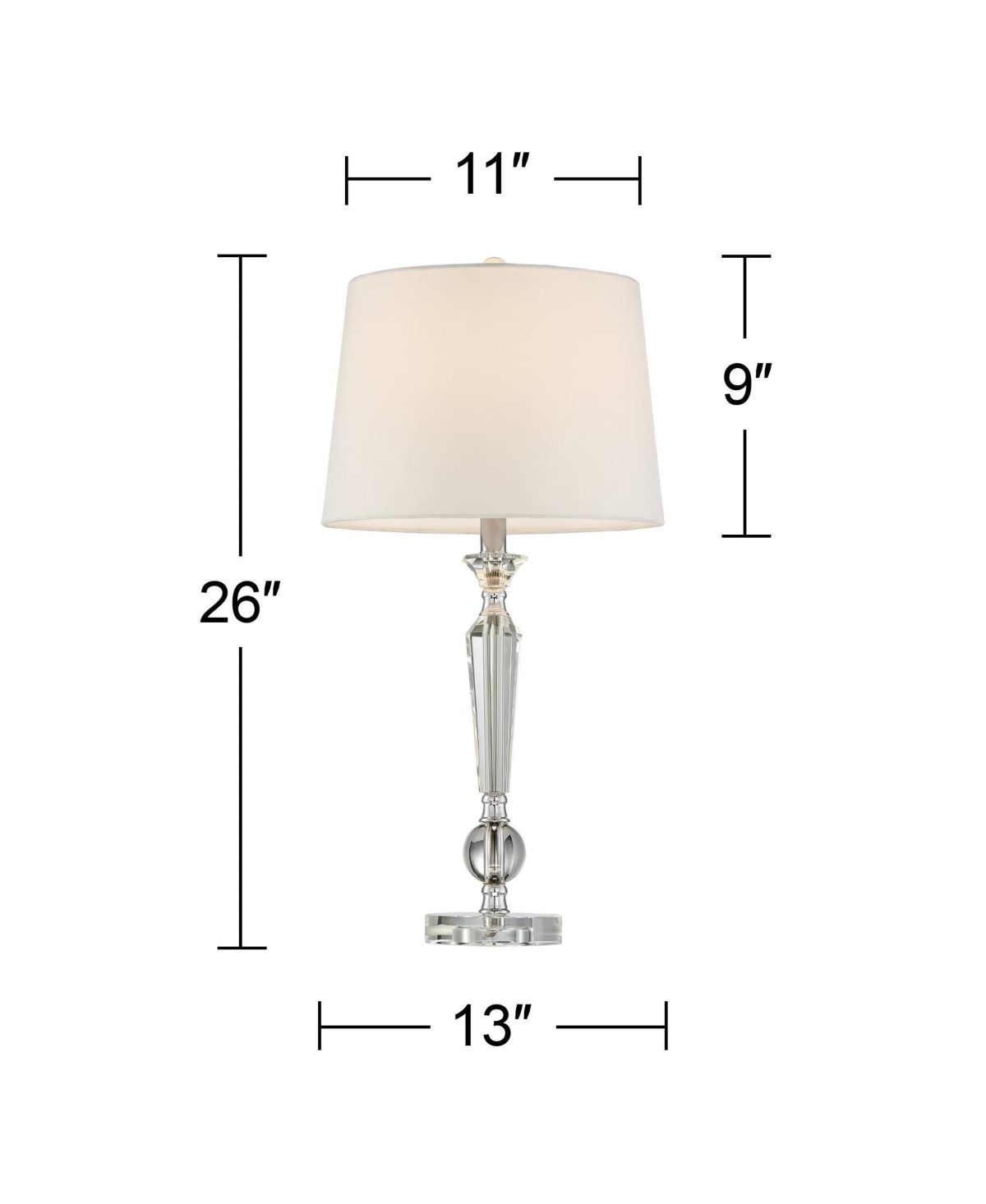 Jolie Traditional Art Deco Table Lamps High Set of 2 Crystal Candlestick Off White Drum Shade Decor for Living Room Bedroom House Bedside Nightsta