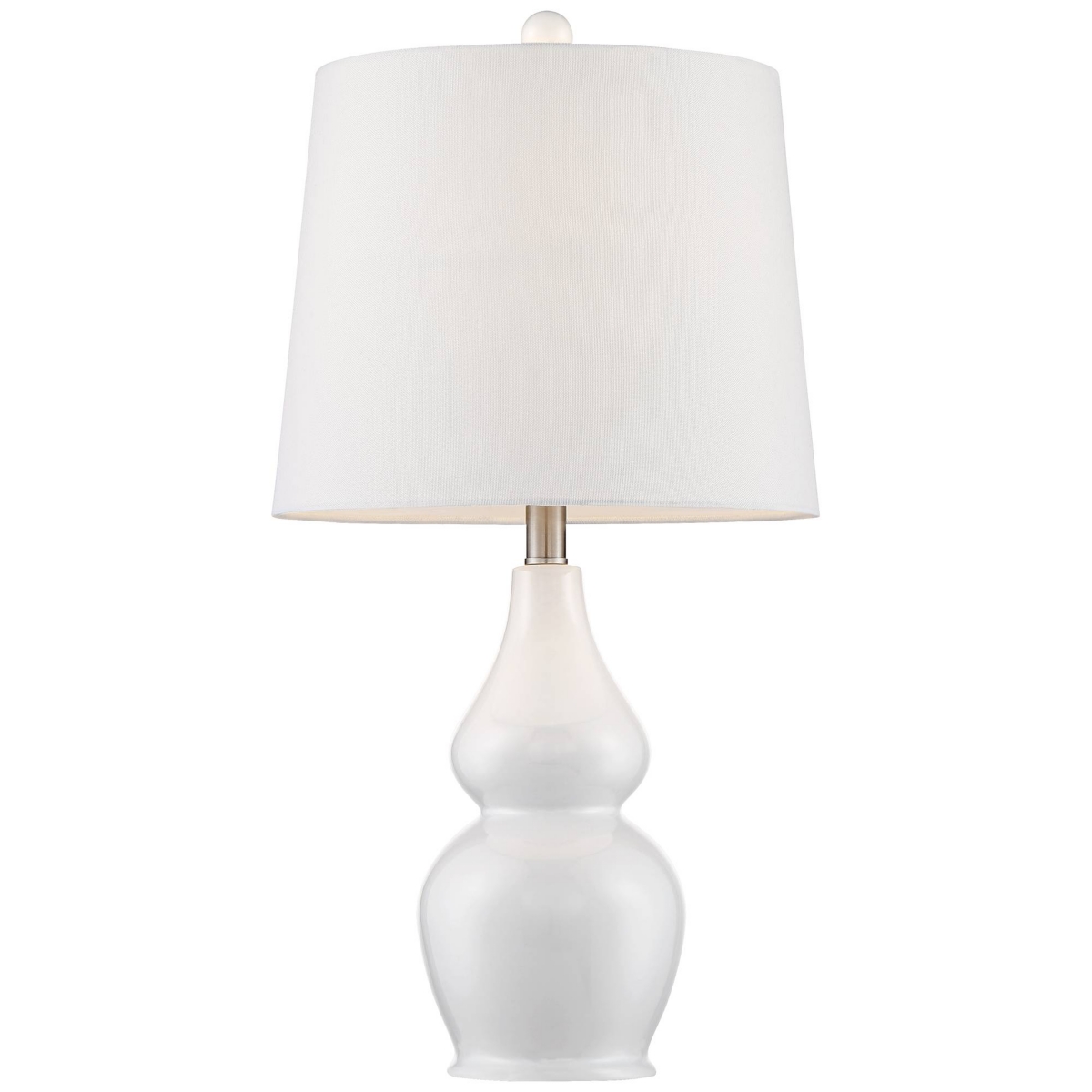 Jane Modern Table Lamps Tall Set of 2Ceramic Double Gourd Fabric Tapered Drum Shade Decor for Bedroom Living Room House Home Bedside Nights
