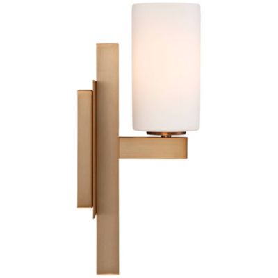 Ludlow Modern Wall Light Sconces Set of 2 Burnished Brass Hardwire 4 1/2" Fixture