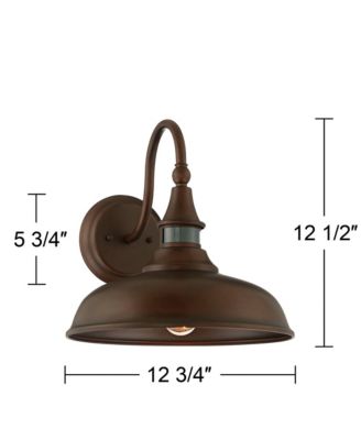 Gough Rustic Industrial Farmhouse Outdoor Barn Light Fixtures Set of 2 Bronze Dusk To Dawn Motion Sensor Dark Sky 12 1/2" for Exterior House Porch Patio Outside Deck Garage Yard - John Timberland