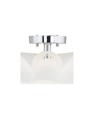 Modern Ceiling Light Semi Flush Mount Fixture 15 3/4" Wide White Flower for Bedroom Kitchen Living Room Hallway Bathroom House