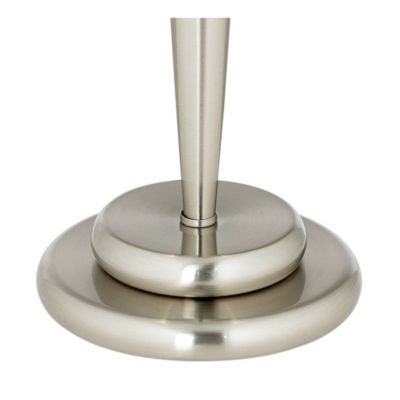 Deco Modern Accent Table Lamp 17" High Brushed Steel Touch On Off White Glass Dome Shade for Bedroom Bedside Nightstand Office Family