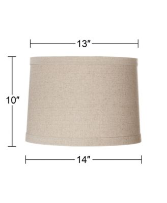 Natural Linen Medium Drum Lamp Shade 13" Top x 14" Bottom x 10" High (Spider) Replacement with Harp and Finial