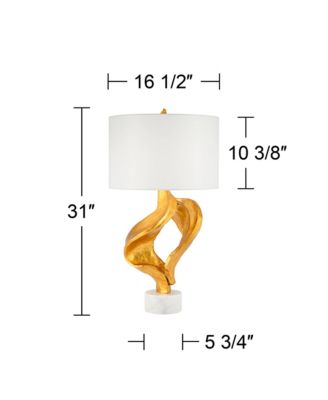 Hera Modern Vintage Glam Table Lamp 31" Tall Sculptural Rose Gold White Shade Bedroom Living Room Bedside Nightstand Office Kids