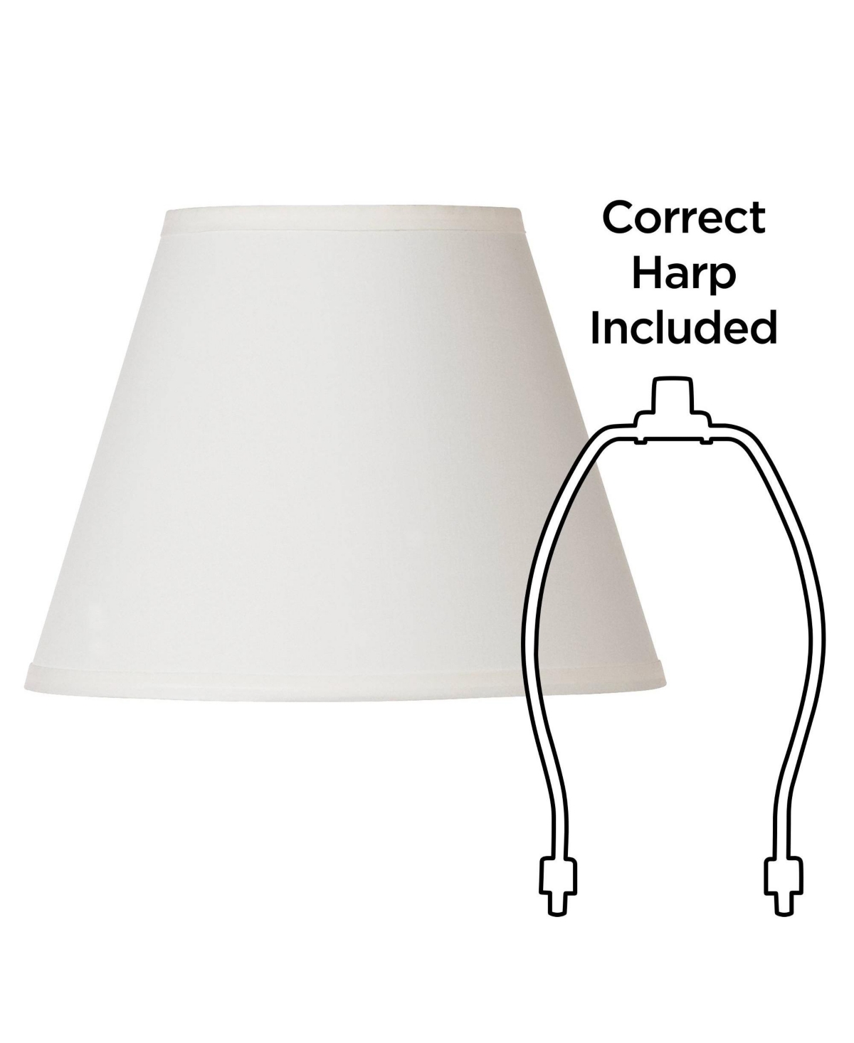 OffSmall Lamp Shade Top x Bottom x High x Slant (Spider) Replacement with Harp and Finial - Springcrest - White