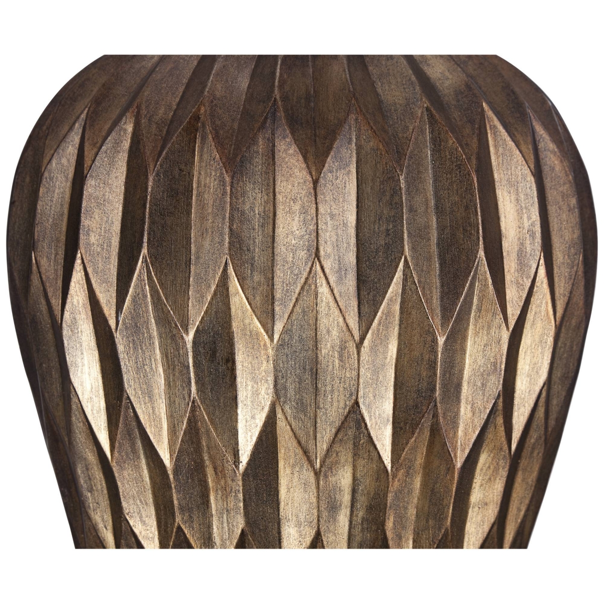 Bulkhead Modern Table Lamp Tall Warm BronzeGeometric Textured Urn Tapered Fabric Drum Shade for Bedroom Living Room House Home Bedside Nigh