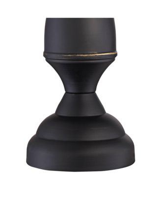 Ben Rustic Farmhouse Table Lamps 25" High Set of 2 Dark Bronze Metal Beige Linen Drum Shade for Bedroom Living Room Bedside Nightstand