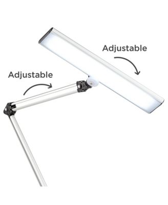 Flynn Modern Desk Lamp 25" High Metallic Black Silver with USB Charging Port Phone Cradle Adjustable Swivel LED for Living Room Office