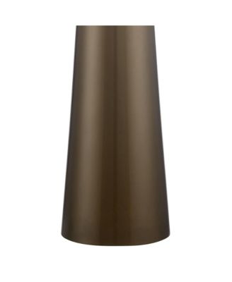 Karen Modern Table Lamp 36" Tall Dark Gold Glass Off White Fabric Drum Shade for Bedroom Living Room Bedside Nightstand Office