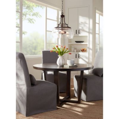 Charleston Painted Bronze Iron Pendant Chandelier 16" Wide Rustic Farmhouse Clear Glass Shade LED 3-Light Dining Room House Foyer Entryway Kitchen Bedroom Living Room Ceilings