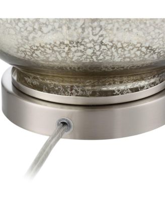 Albert Modern Table Lamp 24 3/4" High Mercury Glass Gourd Oatmeal Drum Shade for Bedroom Living Room Bedside Nightstand Office Kids House