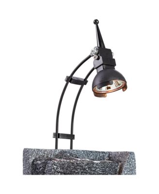 Kneeling Gold Buddha 17" High Small Zen Asian Indoor Outdoor Decor Faux Stone Tabletop Fountain with Light LED