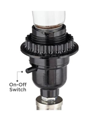 Modern Accent Table Lamps 14 3/4" High Set of 2 Diamond Blue Green Glass Fabric Drum Shade for Bedroom Bedside Office (Color May Vary)