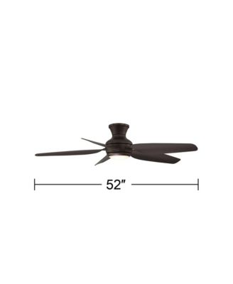 52" Modern Industrial Hugger Indoor Outdoor Ceiling Fan with LED Light