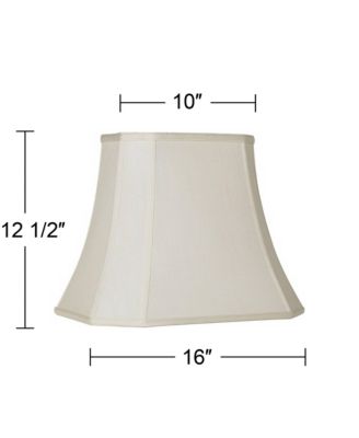 Imperial Shade Set of 2 Creme Medium Cut Corner Rectangular Lamp Shades 10" Top x 16" Bottom x 13" High (Spider) Replacement with Harp and Finial