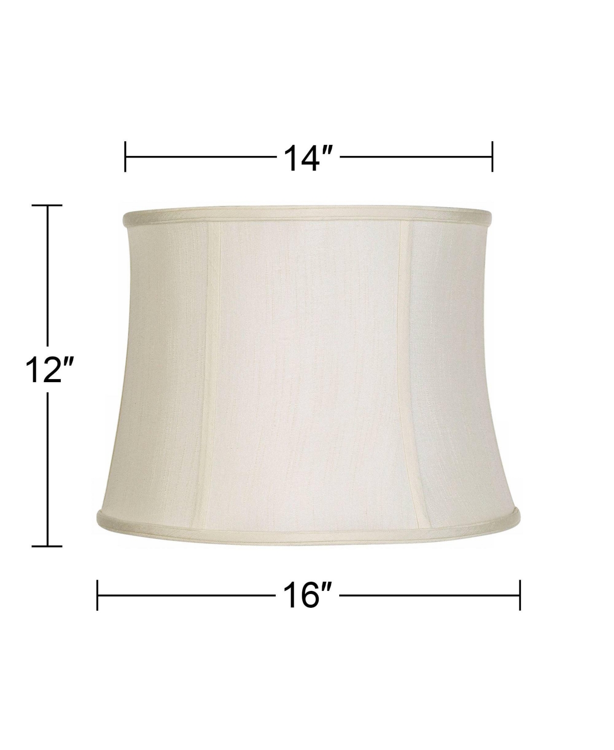 Set of 2 CremeMedium Drum Lamp Shades Top x Bottom x High (Spider) Replacement with Harp and Finial - Imperial Shade - White