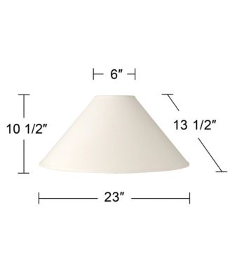 Set of 2 Chimney Lamp Shades White Large 6" Top x 23" Bottom x 13.5" Slant Spider Replacement Harp and Finial Fitting