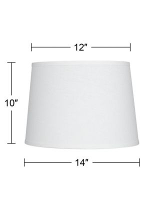Collection Hardback Tapered Drum Lamp Shade White Medium 12" Top x 14" Bottom x 10" High Spider with Replacement Harp and Finial Fitting