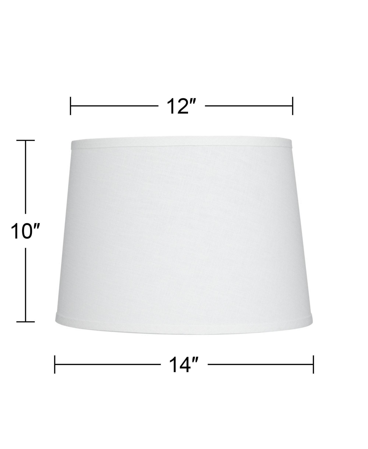 Hardback Tapered Drum Lamp ShadeMedium Top x Bottom x High Spider with Replacement Harp and Finial Fitting - Springcrest - White