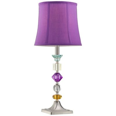 Bijoux Modern Table Lamp 25 1/2" High Multi Colored Stacked Gem Purple Shade for Bedroom Living Room Bedside Nightstand Office Family