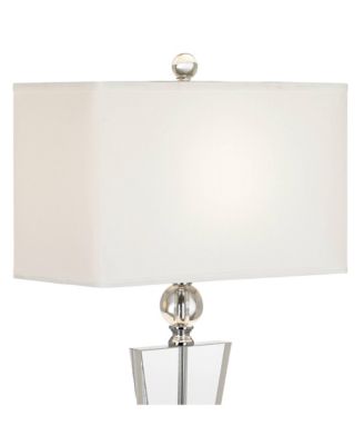 Trophy Traditional Art Deco Table Lamp 30 1/2" Tall Clear Crystal Glass Off White Shade for Bedroom Living Room Bedside Office